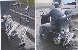 Rollator safely secured on back of scooter