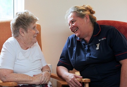 A Lucas Love care worker visiting a client  