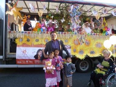Dr Raja and his family at Southend Carnival