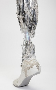 Crystallised leg designed for Viktoria Modesta, photo by Omkaar Kotedia