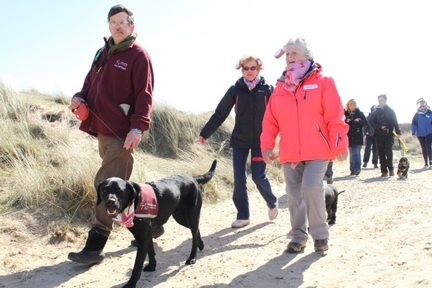 Richard and his hearing dog Cameron at National Trust’s Formby Beach