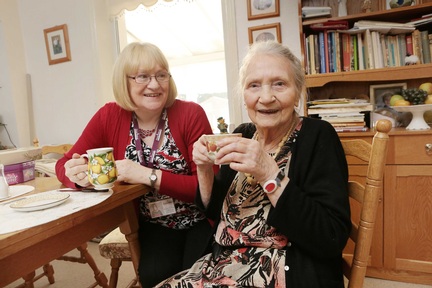 L-R: Care worker Pauline McHugh and client Olive Brands