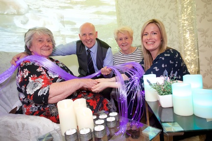 Reeve Court resident Cynthia Seddon, Jim Bell from the Bring Joy Foundation, Reeve Court resident Win Wilkinson and Sarah Wentworth from the Bring Joy Foundation