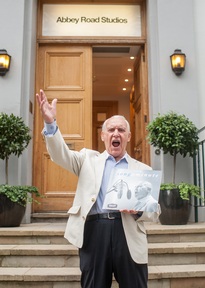 Teddy 'Mac' McDermott outside Abbey Road Studios with his single
