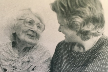 Gill Vincent-Clayden with 102-year-old Eudora Carrick, a client she was helping back when the service was first established