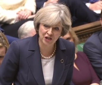 Prime Minister Theresa May speaking at PMQs on 23 November 2016