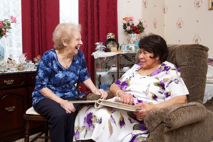 June Shepherd with client Joyce