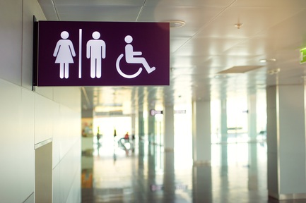 'Stick figure' signs not at eye level can be difficult from people with dementia to see and understand.  Credit: kudla/Shutterstock.com