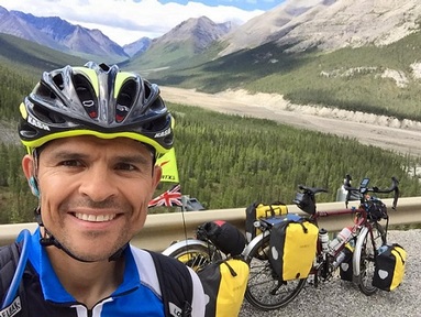 Chris Graham during his cycle challenge