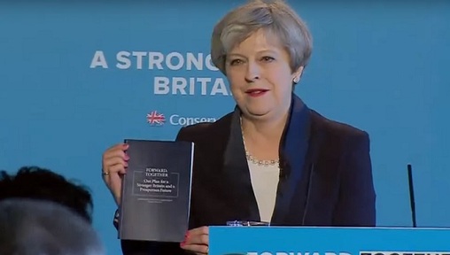Prime minister Theresa May unveils Conservative Party manifesto