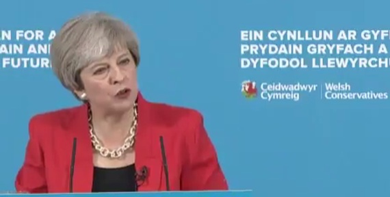 Prime Minister Theresa May launching Welsh Conservative 2017 manifesto