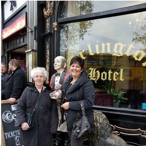 Roma Holiday: L-R Roma and Teresa outside the Guinness factory Credit: Teresa Walker