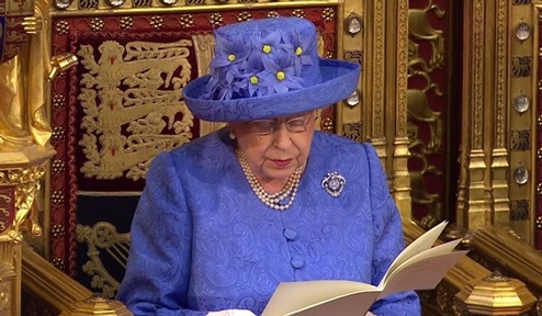 The Queen announcing her Government's plans at the State Opening of Parliament Credit: BBC