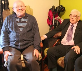 John White with John Campbell. Credit: Alzheimer's Society