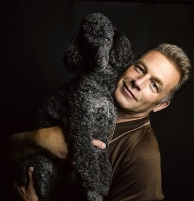 Chris Packham with his dog Scratchy. Credit: Richard Ansett/BBC