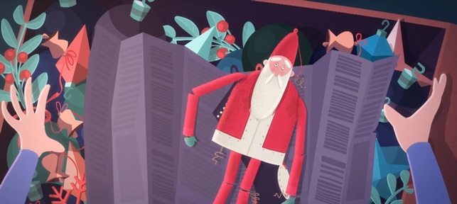 Still from Santa Forgot animation narrated by Stephen Fry Credit: Alzheimer's Research UK