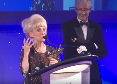 Barbara Windsor, accepting a TV Choice Award in 2016, two years after her diagnosis Credit: TV Choice Awards