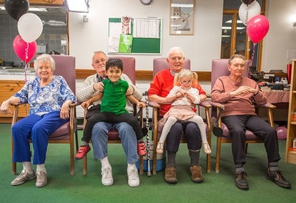 Children and elderly appearing in The Toddlers Who Took On Dementia. Credit: BBC