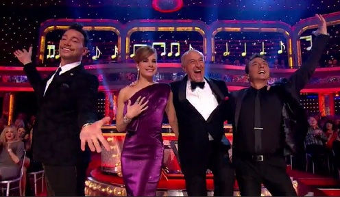 Len Goodman with fellow judges on BBC's Strictly Come Dancing before he left the show in 2016