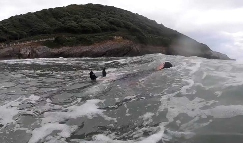 Chris Larkin in the sea. Credit: Chris Larkin
