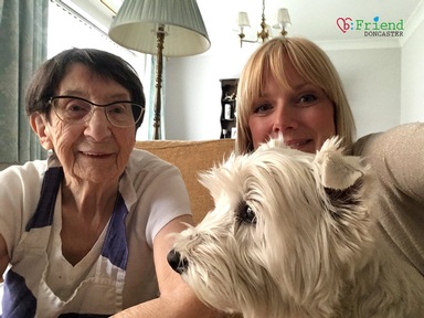 Befriender Vicky pops in to visit 95-year-old Dilys once a week