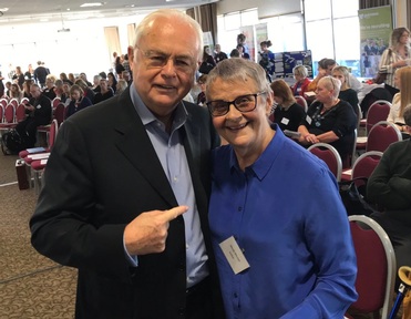 Wendy Mitchell and Sir Martyn Lewis at the BRACE conference