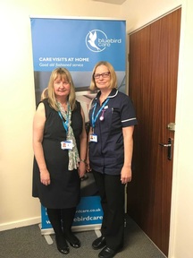 Debbie Ferguson, nursing manager at Bluebird Care, is pictured left and Rachel Lear, who is training to become a nursing associate