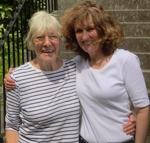 Mavis Paterson and Heather Curley. Credit: Facebook @maviscycle.