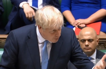 Prime Minister Boris Johnson in the House of Commons.  Credit: Parliament TV