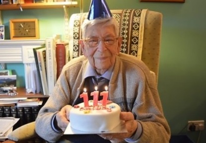 Englishman Bob Weighton celebrating his 111th birthday.