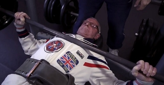 Ted Brown aged 89 working out in the gym. Credit: BBC