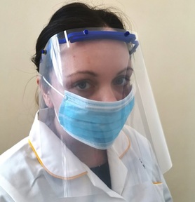 Face shield made for home care firm. Credit: First City Nursing and Care