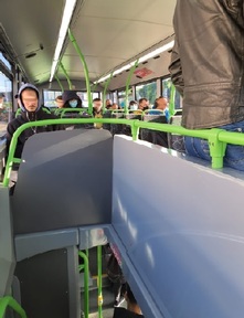 Care worker on her way to a home care visit takes a photo of her busy bus on 13 May. Credit: Penrose Care