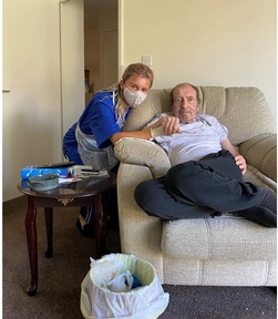 Erin Smith with her client. Credit: Caremark (Worcester)