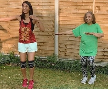 Ila Gangotra with her daughter Zumba dancing. Credit: We Are Undefeatable.