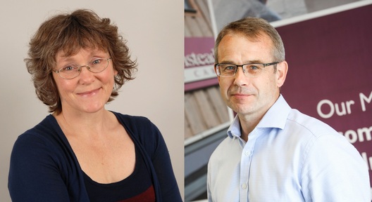 Professor Bryony Beresford at York University and Mark Laing, director of Innovation at Home Instead Senior Care