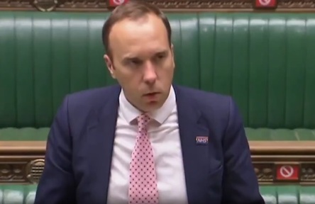 Health secretary Matt Hancock. Credit: Parliament TV