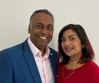 Masen and Selvie Naidoo, new owners of Bluebird Care Swindon