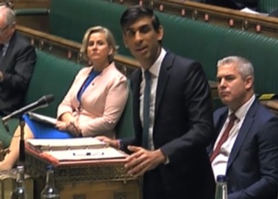 Chancellor Rishi Sunak delivers his speech on the Spending Review. Credit: Parliament TV