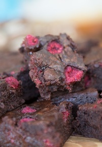 The Riches' favourite recipe: Raspberry and chocolate brownie. Credit Hannah Riches