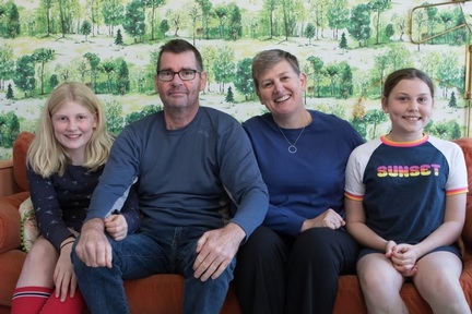 The Riches family. From left: Milly, Neil, Hannah and Bessie. credit: Hannah Riches.