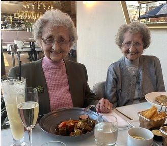 Twins Lilian Cox and Doris Hobday. Credit: Lilian Cox and Doris Hobday.