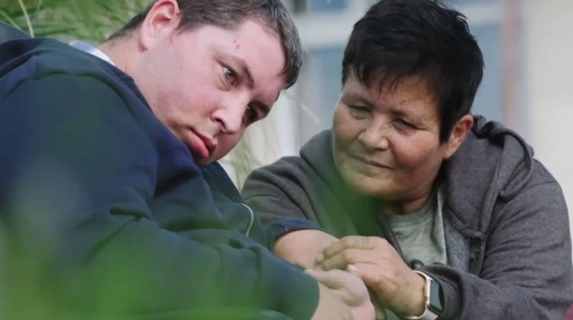 Carer Hilary and her son Shaun. Credit: Revitalise