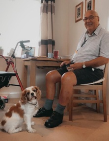 One of the people that Beloved Homecare looks after - John and his dog Ruby.