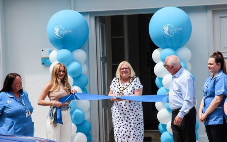 The mayor, Jude Deakin with Bluebird Care Mid Essex’s directors, Kevin and Lucy McCormack. Credit: Bluebird Care