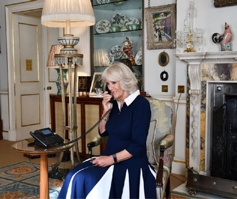 The Duchess of Cornwall listening to a story from  Clarence House. Credit: Silver Stories