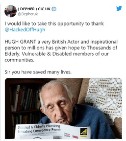 Tweet posted by plumber James Anderson. Credit: Twitter