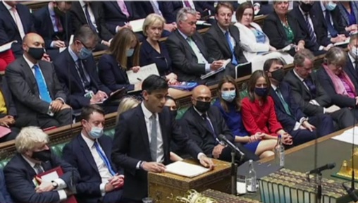 Chancellor Rishi Sunak delivering Budget speech on 27 October 2021. Credit: Parliament TV