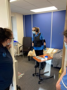 Care worker wearing the GERT suit for the Welcome to my World course. Credit: Bluebird Care Newmarket & Fenland
