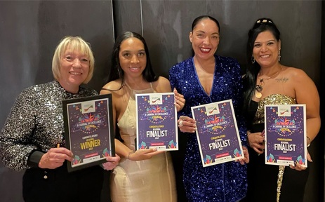 Bluebird Care Croydon winner Jane Howard (left) alongside other colleagues at the London Care Awards